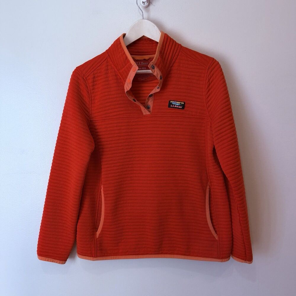 L.L. Bean Women's Airlight Knit Pullover Top Coral Red Size Medium